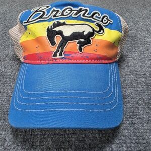 Ford Bronco Trucker Hat Mesh Back Snapback Blue Orange Retro Graphic